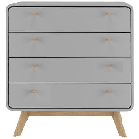 Cassie Comò Con 4 Cassetti In Truciolare Grigio - Foto 2