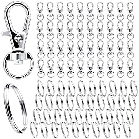 Confezione Da 40 Portachiavi Versatili E Pratici In Metallo Con Anello Silver - Foto 1