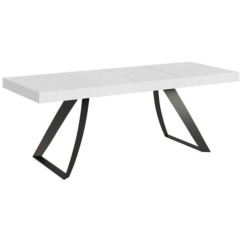 Tavolo Allungabile 90x160/264 Cm Proxy Premium Bianco Frassino Telaio Antracite - Foto 1