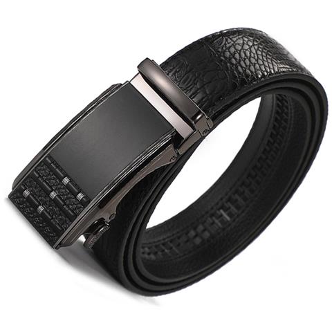 Cintura In Pelle Con Fibbia Automatica Black - Foto 2