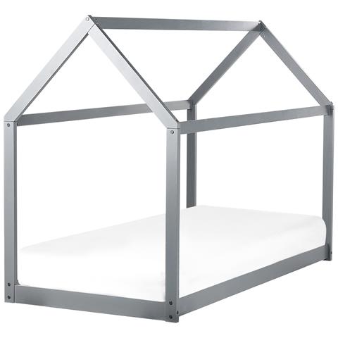 Letto Per Bambini Casa Legno Di Pino Tosse 90 X 200 Cm Grigio - Foto 2