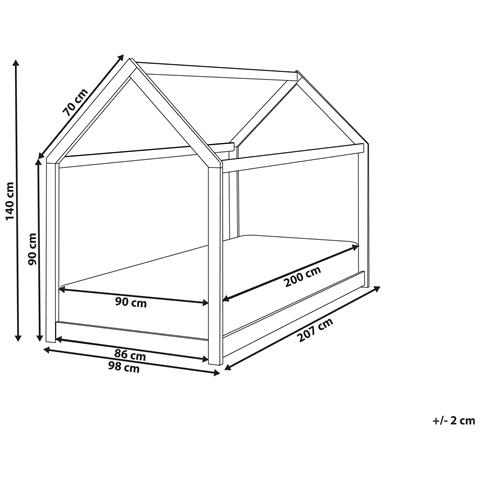 Letto Per Bambini Casa Legno Di Pino Tosse 90 X 200 Cm Grigio - Foto 7
