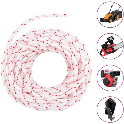 Fune Di Avviamento A Strappo Bianco E Rosso 4 Mm 10 M In Nylon - Foto 2