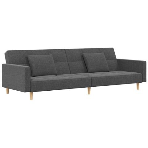 Lusso Casadino - Divano Letto A 2 Posti Con 2 Cuscini Grigio Chiaro In Tessuto - Foto 1