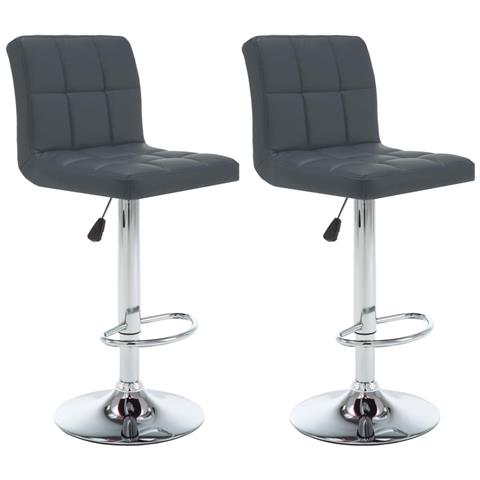 Lusso Casadino - Sgabelli Da Bar 2 Pz Grigi In Similpelle - Foto 2