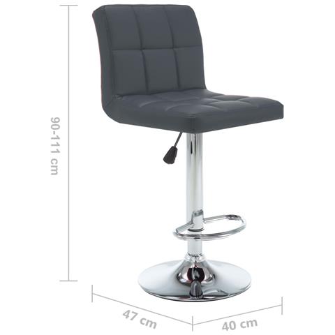 Lusso Casadino - Sgabelli Da Bar 2 Pz Grigi In Similpelle - Foto 8