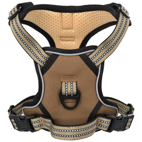 Pettorina Cani con Guinzaglio e Collare Regolabile Marrone L - Foto 1