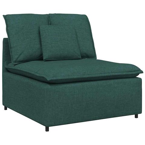 Modulo Centrale Divano Modulare con Cuscini Verde Scuro 100 cm - Foto 1