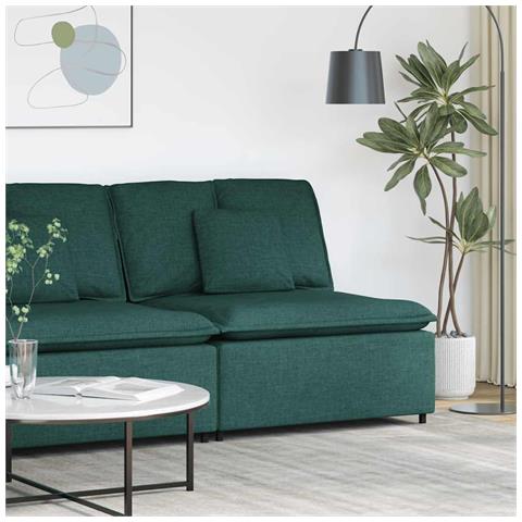 Modulo Centrale Divano Modulare con Cuscini Verde Scuro 100 cm - Foto 2