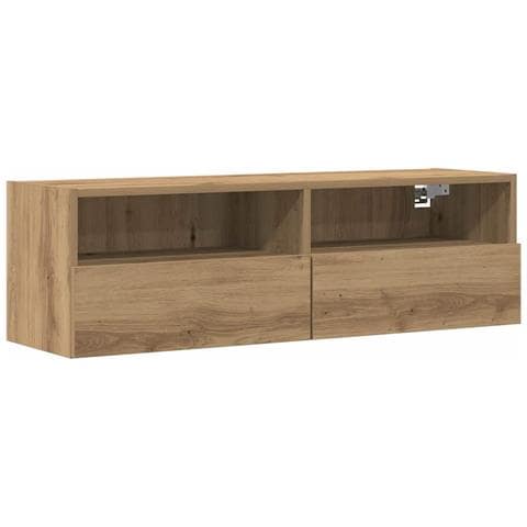 Mobile TV da muro in rovere artisan 100x30x30 cm in legno ingegnerizzato - Foto 1