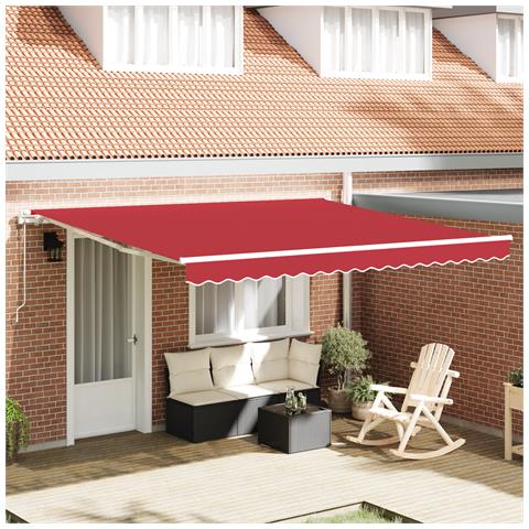 Tenda retrattile automatica  rossa 400x300 cm, Tessuto di ricambio per tenda  per struttura 4x3 m rossa - Foto 2