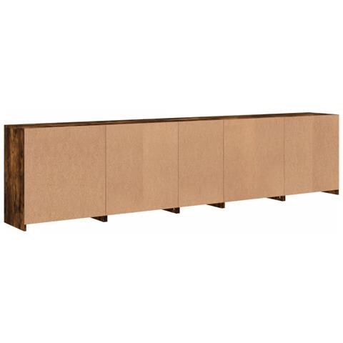 Credenza con Luci LED Rovere Fumo 283x37x67 cm - Foto 9