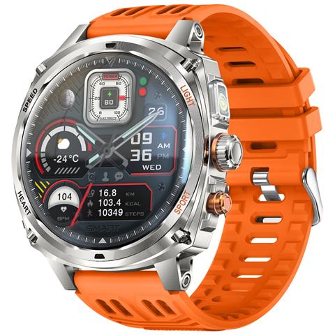 Orologio Smartwatch Multifunzione Compatibile Con Huawei, Samsung, Apple, Garmin Con Schermo Amoled 1.75 Pollici E Batteria 800mah Orange - Foto 2