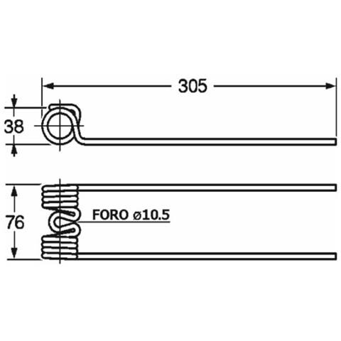 Dente Ranghinatore L 305 Filo 5,5 Fontanesi Ff8,9,11 Confezione Da 10 Pezzi - Foto 1