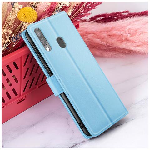 Custodia A Portafoglio Per Samsung A40 Con Supporto E Linguetta Magnetica, Azzurro - Foto 2