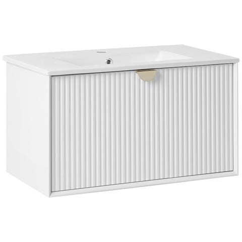 Mobiletto Con Lavabo Bonaire 80 Cm Bianco - Foto 2