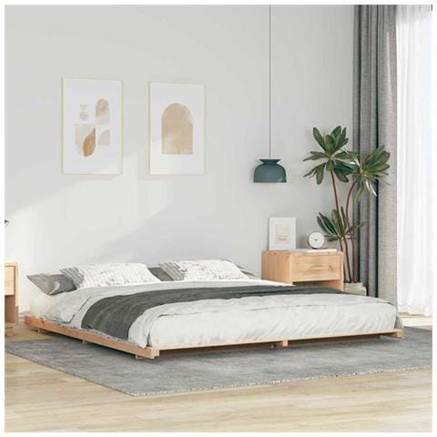 Struttura letto a terra Marrone 200 x 220 cm - Foto 2