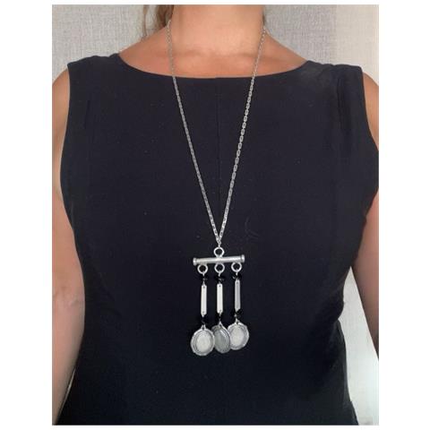 Collana Lunga Carina Con Ciondoli Vintage In Argento 10µ - Foto 2