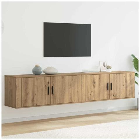 Set Mobile TV da Parete 2 pcs Rovere artigianale - Foto 2