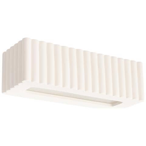Lampada Da Parete In Ceramica Rigata Sl. 1885 - Moderno Lampada Da Parete Bianco 10x34x12 Cm - Foto 1