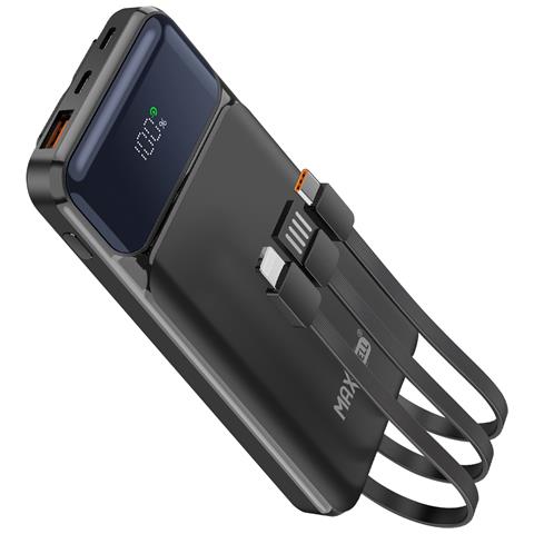 Powerbank 10000mah Porte Usb Qc 3.0 E Usb-c Pd Con Cavo Usb Usb-c Lightning, Bianco - Foto 1