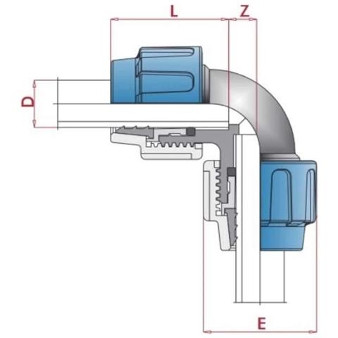Raccordo A Gomito 90° Pp Pe 25 X 25 Mm Per Tubi Irrigazione - Foto 2