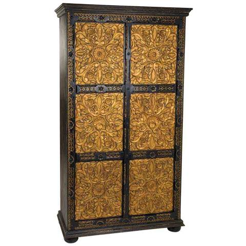 Mobile In Legno Intagliato Nero 102x44x183h - Foto 1