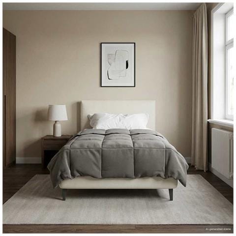 Piumone Completo Annuale Grigio chiaro 140 x 200 cm Microfibra - Foto 2
