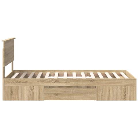 Struttura del letto Rovere Sonoma 90 x 200 cm Legno multistrato - Foto 9