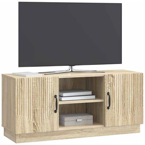 Mobile TV Rovere Sonoma 102 x 34,5 x 47 cm Legno ingegnerizzato - Foto 2