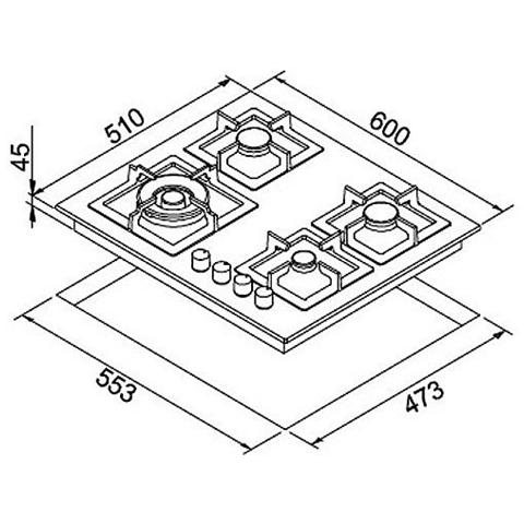 Piano Cottura PMSP60179WS a Gas 4 Fuochi Gas Colore Alluminio - Foto 2