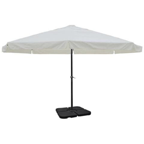 Ombrellone In Alluminio Con Base Portatile Bianco - Foto 1