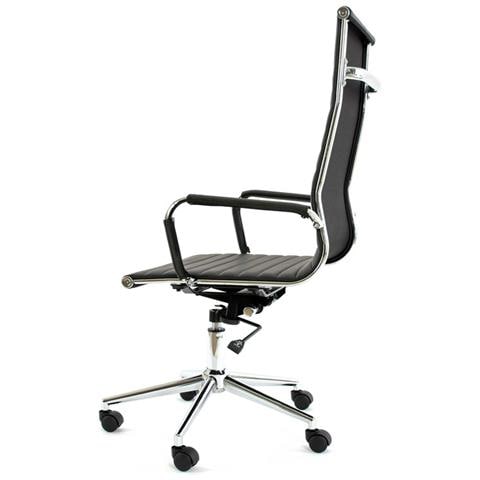 Poltrona Ufficio Montreal in Ecopelle Colore Nero Dimensioni 57x60x117-124 cm - Foto 2