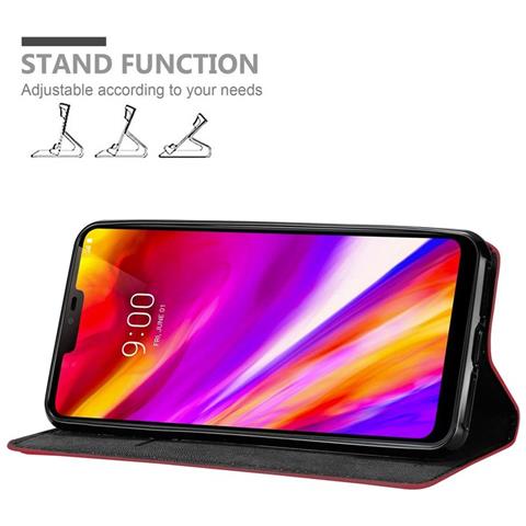 Cadorabo Custodia Compatibile Con Lg G7 Thinq In Rosso Mela - Coperchio Protettiva Con Chiusura Magnetica, Funzione Stand E Tasca Per Le Carte - Foto 2