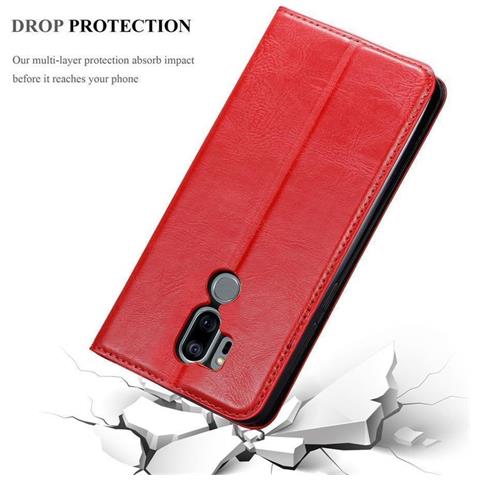 Cadorabo Custodia Compatibile Con Lg G7 Thinq In Rosso Mela - Coperchio Protettiva Con Chiusura Magnetica, Funzione Stand E Tasca Per Le Carte - Foto 5