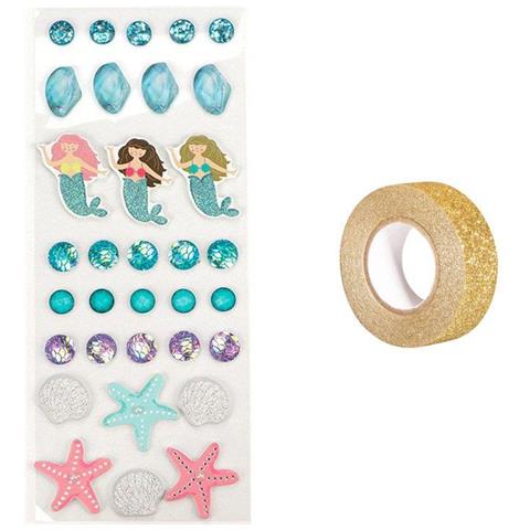 33 Adesivi 3d Mare + Washi Tape Dorato 5 M - Foto 2