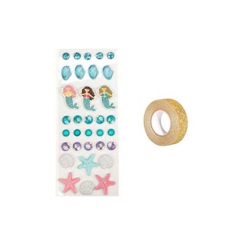 33 Adesivi 3d Mare + Washi Tape Dorato 5 M - Foto 1
