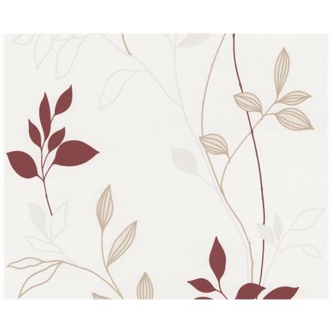 249739 - Carta Da Parati A Fantasia, Collezione Avenzio 4, Colore: Crema / rosso / beige - Foto 3