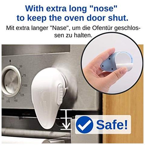 Forno Bambino Serrature Di Sicurezza Set Di 2 Termoresistente 3m Serrature Adesive Per Cucina Childproofing Bottone Doppia Design Cucina Economica Vigilanza Adatto Per Lavatrice Lavastoviglie E Forno A Microonde Bianco - Foto 4
