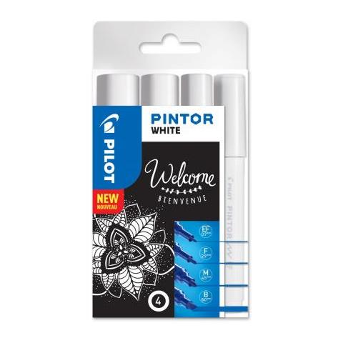 Pigmentmarker Pintor, Medium, 4er Set ""white"" Auf Wasserbasis, Tinte Mit Pigmentierung, - 1 Stck (537502)  - Foto 1