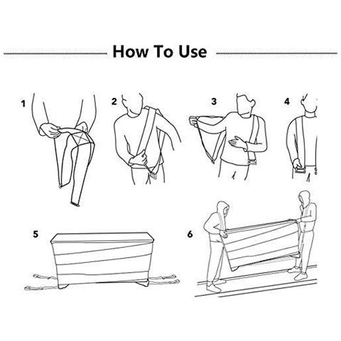 Sollevamento E Spostamento Cinghie Pesante Oggetti Senza Dolore Alla Schiena Tracolle Per 2 Traslochi (2-person Spalla Di Sollevamento E Spostamento Del Sistema)  - Foto 2