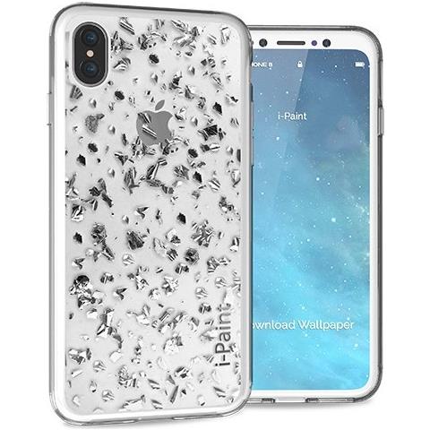 Cover Glitter Flakes Per Iphone Xs / x - Argento - Foto 1