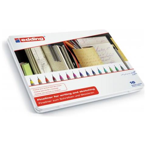 55, Nero, Blu, Marrone, Verde, Grigio, Arancione, Rosa, Rosso, Viola, Giallo, Multicolore, Rotondo, Inchiostro a base di acqua, Metallo, Scatola - Foto 1