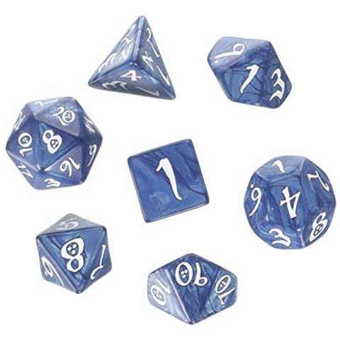 Set Di Dadi Classici Rpg Cobalto E Bianchi Blu, Grandi (18 Mm - 25 Mm) - Foto 1