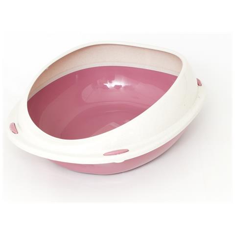 Lettiera Toilette Per Gatti Ovale 57x40x19cm Modello 700089 Colore Rosa - Foto 1