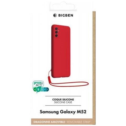 Cover Per Samsung M52 5g Silicone Con Cordino Da Polso Abbinato, Rosso - Foto 2