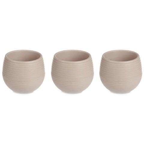 Set Di Vasi Taupé Plastica 12 X 12 X 11 Cm (6 Unità) - Foto 3