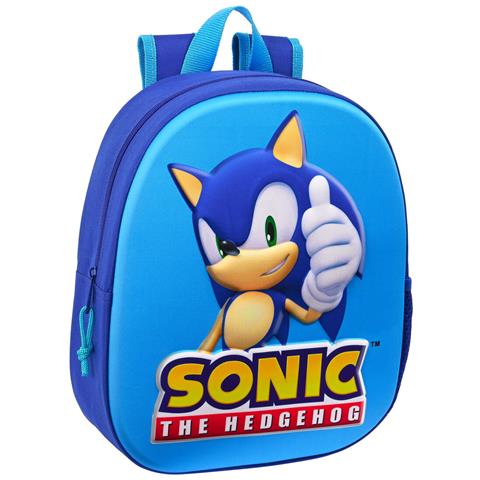 Mybagstory - Zaino 3D Per Bambini Sonic - Blu - Bambino - Scuola