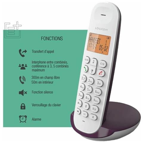 Telefono Fisso Logicom Dect Iloa 150 Solo Melanzana - Foto 1