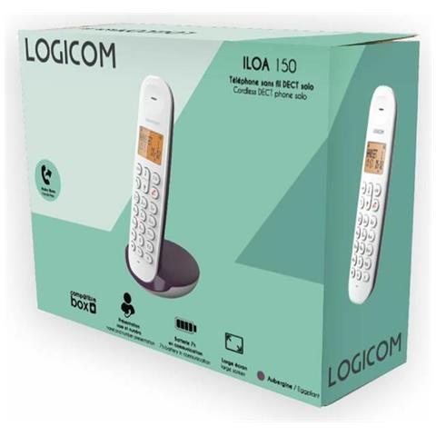 Telefono Fisso Logicom Dect Iloa 150 Solo Melanzana - Foto 2